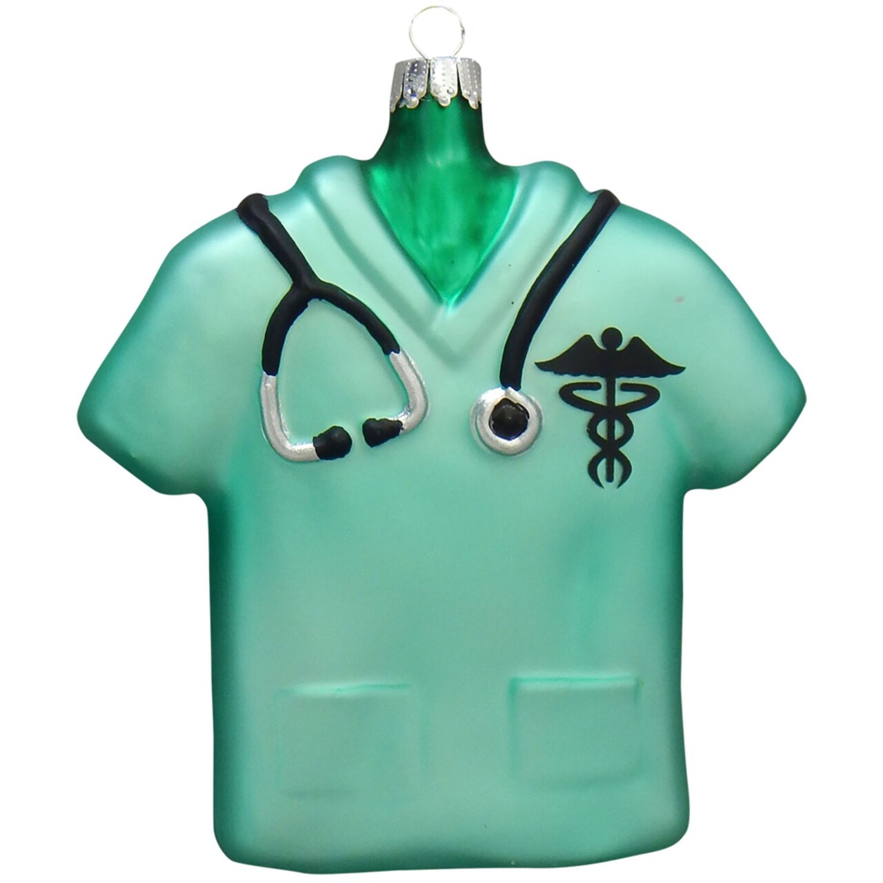 Christmas by Krebs 4" Green and Black Nurse Scrub Top Figurine Christmas Ornament